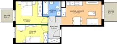 3 pokoje, mieszkanie 51,60 m², piętro 4, oferta nr D.028, Centralna Vita etap III, Kraków, Czyżyny, ul. Ciesielskiego