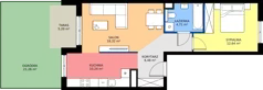 2 pokoje, mieszkanie 52,39 m², parter, oferta nr D.197, Centralna Vita etap III, Kraków, Czyżyny, ul. Ciesielskiego