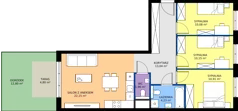 4 pokoje, mieszkanie 72,52 m², piętro 1, oferta nr D.198, Centralna Vita etap III, Kraków, Czyżyny, ul. Ciesielskiego