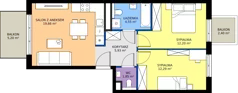 3 pokoje, mieszkanie 56,48 m², piętro 6, oferta nr D.098, Centralna Vita etap III, Kraków, Czyżyny, ul. Ciesielskiego