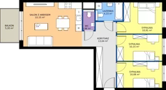 4 pokoje, mieszkanie 72,52 m², piętro 2, oferta nr D.174, Centralna Vita etap III, Kraków, Czyżyny, ul. Ciesielskiego
