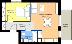 2 pokoje, mieszkanie 40,75 m², piętro 2, oferta nr C4.2A06, Bemowo Vita etap V, Warszawa, Bemowo, Chrzanów, ul. Szeligowska 57	