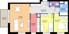 3 pokoje, mieszkanie 64,70 m², piętro 1, oferta nr C4.1C73, Bemowo Vita etap V, Warszawa, Bemowo, Chrzanów, ul. Szeligowska 57	