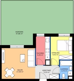 2 pokoje, mieszkanie 42,33 m², parter, oferta nr C4.0B20, Bemowo Vita etap V, Warszawa, Bemowo, Chrzanów, ul. Szeligowska 57	