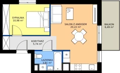 2 pokoje, mieszkanie 40,75 m², piętro 1, oferta nr C4.1A2, Bemowo Vita etap V, Warszawa, Bemowo, Chrzanów, ul. Szeligowska 57	