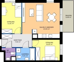 3 pokoje, mieszkanie 59,88 m², piętro 3, oferta nr C4.3D97, Bemowo Vita etap V, Warszawa, Bemowo, Chrzanów, ul. Szeligowska 57	