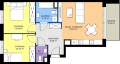 3 pokoje, mieszkanie 58,73 m², piętro 3, oferta nr C4.3B48, Bemowo Vita etap V, Warszawa, Bemowo, Chrzanów, ul. Szeligowska 57	