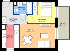 2 pokoje, mieszkanie 41,53 m², piętro 1, oferta nr C4.1A3, Bemowo Vita etap V, Warszawa, Bemowo, Chrzanów, ul. Szeligowska 57	