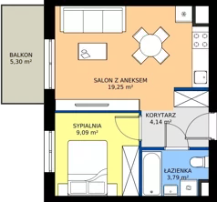 2 pokoje, mieszkanie 36,27 m², piętro 4, oferta nr C4.4B63, Bemowo Vita etap V, Warszawa, Bemowo, Chrzanów, ul. Szeligowska 57	