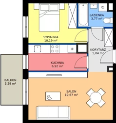 2 pokoje, mieszkanie 45,59 m², piętro 3, oferta nr C4.3C82, Bemowo Vita etap V, Warszawa, Bemowo, Chrzanów, ul. Szeligowska 57	