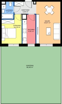 2 pokoje, mieszkanie 45,59 m², parter, oferta nr C4.0C70, Bemowo Vita etap V, Warszawa, Bemowo, Chrzanów, ul. Szeligowska 57	