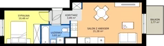 2 pokoje, mieszkanie 39,48 m², piętro 4, oferta nr C4.4A17, Bemowo Vita etap V, Warszawa, Bemowo, Chrzanów, ul. Szeligowska 57	