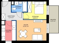 2 pokoje, mieszkanie 41,53 m², piętro 3, oferta nr C4.3A11, Bemowo Vita etap V, Warszawa, Bemowo, Chrzanów, ul. Szeligowska 57	