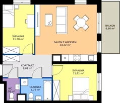 3 pokoje, mieszkanie 62,22 m², piętro 2, oferta nr C5.2D99, Bemowo Vita etap V, Warszawa, Bemowo, Chrzanów, ul. Szeligowska 57	