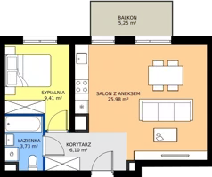 2 pokoje, mieszkanie 45,22 m², piętro 4, oferta nr C5.4B61, Bemowo Vita etap V, Warszawa, Bemowo, Chrzanów, ul. Szeligowska 57	