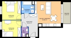3 pokoje, mieszkanie 60,15 m², piętro 2, oferta nr C5.2B38, Bemowo Vita etap V, Warszawa, Bemowo, Chrzanów, ul. Szeligowska 57	