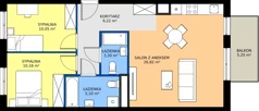 3 pokoje, mieszkanie 64,67 m², piętro 2, oferta nr C5.2D101, Bemowo Vita etap V, Warszawa, Bemowo, Chrzanów, ul. Szeligowska 57	