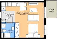 1 pokój, mieszkanie 30,79 m², piętro 2, oferta nr C5.2A08, Bemowo Vita etap V, Warszawa, Bemowo, Chrzanów, ul. Szeligowska 57	
