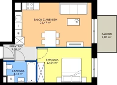 2 pokoje, mieszkanie 42,14 m², piętro 1, oferta nr A/08, Trzcinowa Vita II, Warszawa, Włochy, Nowe Włochy, ul. Trzcinowa 18