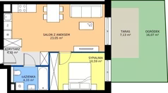 2 pokoje, mieszkanie 42,32 m², parter, oferta nr A/03, Trzcinowa Vita II, Warszawa, Włochy, Nowe Włochy, ul. Trzcinowa 18