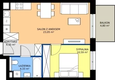 2 pokoje, mieszkanie 42,32 m², piętro 1, oferta nr A/09, Trzcinowa Vita II, Warszawa, Włochy, Nowe Włochy, ul. Trzcinowa 18