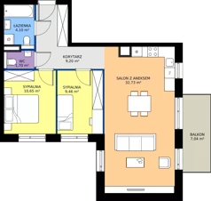 3 pokoje, mieszkanie 67,84 m², piętro 2, oferta nr A/17, Trzcinowa Vita II, Warszawa, Włochy, Nowe Włochy, ul. Trzcinowa 18