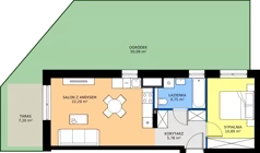 2 pokoje, mieszkanie 43,71 m², parter, oferta nr A/06, Trzcinowa Vita II, Warszawa, Włochy, Nowe Włochy, ul. Trzcinowa 18