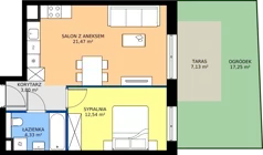 2 pokoje, mieszkanie 42,14 m², parter, oferta nr A/02, Trzcinowa Vita II, Warszawa, Włochy, Nowe Włochy, ul. Trzcinowa 18