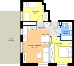 3 pokoje, mieszkanie 50,00 m², piętro 3, oferta nr B/46, Trzcinowa Vita II, Warszawa, Włochy, Nowe Włochy, ul. Trzcinowa 18
