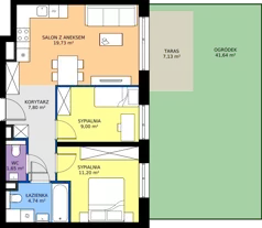 3 pokoje, mieszkanie 54,12 m², parter, oferta nr B/28, Trzcinowa Vita II, Warszawa, Włochy, Nowe Włochy, ul. Trzcinowa 18