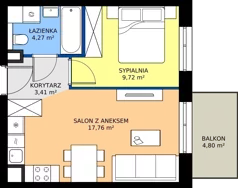 2 pokoje, mieszkanie 35,16 m², piętro 1, oferta nr B/32, Trzcinowa Vita II, Warszawa, Włochy, Nowe Włochy, ul. Trzcinowa 18