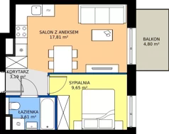 2 pokoje, mieszkanie 34,26 m², piętro 1, oferta nr B/31, Trzcinowa Vita II, Warszawa, Włochy, Nowe Włochy, ul. Trzcinowa 18
