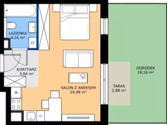 1 pokój, mieszkanie 32,49 m², parter, oferta nr 18/073, Trzcinowa Vita I, Warszawa, Włochy, Nowe Włochy, ul. Trzcinowa 18