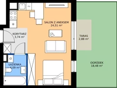 1 pokój, mieszkanie 32,34 m², parter, oferta nr 18/072, Trzcinowa Vita I, Warszawa, Włochy, Nowe Włochy, ul. Trzcinowa 18