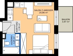 1 pokój, mieszkanie 26,67 m², piętro 5, oferta nr 18/115, Trzcinowa Vita I, Warszawa, Włochy, Nowe Włochy, ul. Trzcinowa 18