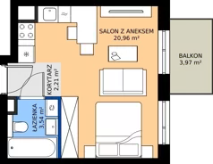 1 pokój, mieszkanie 26,71 m², piętro 4, oferta nr 18/112, Trzcinowa Vita I, Warszawa, Włochy, Nowe Włochy, ul. Trzcinowa 18