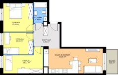 4 pokoje, mieszkanie 75,34 m², piętro 2, oferta nr 18/079, Trzcinowa Vita I, Warszawa, Włochy, Nowe Włochy, ul. Trzcinowa 18