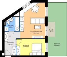 2 pokoje, mieszkanie 48,76 m², parter, oferta nr 18/097, Trzcinowa Vita I, Warszawa, Włochy, Nowe Włochy, ul. Trzcinowa 18