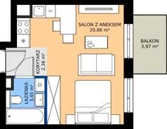 1 pokój, mieszkanie 26,67 m², piętro 4, oferta nr 18/111, Trzcinowa Vita I, Warszawa, Włochy, Nowe Włochy, ul. Trzcinowa 18