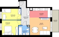 3 pokoje, mieszkanie 62,23 m², piętro 2, oferta nr 18A/008, Trzcinowa Vita I, Warszawa, Włochy, Nowe Włochy, ul. Trzcinowa 18