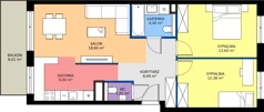 3 pokoje, mieszkanie 68,32 m², piętro 4, oferta nr 18A/038, Trzcinowa Vita I, Warszawa, Włochy, Nowe Włochy, ul. Trzcinowa 18