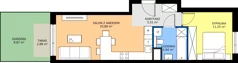 2 pokoje, mieszkanie 42,58 m², parter, oferta nr 18A/024, Trzcinowa Vita I, Warszawa, Włochy, Nowe Włochy, ul. Trzcinowa 18