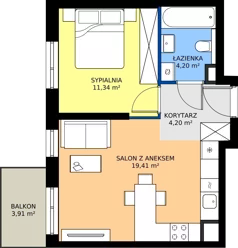 2 pokoje, mieszkanie 39,15 m², piętro 1, oferta nr 18A/013, Trzcinowa Vita I, Warszawa, Włochy, Nowe Włochy, ul. Trzcinowa 18