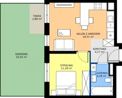 2 pokoje, mieszkanie 38,35 m², parter, oferta nr 18A/040, Trzcinowa Vita I, Warszawa, Włochy, Nowe Włochy, ul. Trzcinowa 18