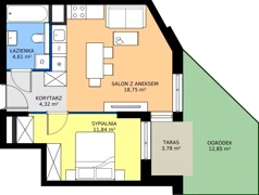 2 pokoje, mieszkanie 39,52 m², parter, oferta nr 18A/001, Trzcinowa Vita I, Warszawa, Włochy, Nowe Włochy, ul. Trzcinowa 18
