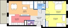 3 pokoje, mieszkanie 68,32 m², piętro 2, oferta nr 18A/032, Trzcinowa Vita I, Warszawa, Włochy, Nowe Włochy, ul. Trzcinowa 18