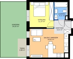 2 pokoje, mieszkanie 39,15 m², piętro 1, oferta nr 18A/013, Trzcinowa Vita I, Warszawa, Włochy, Nowe Włochy, ul. Trzcinowa 18