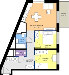 3 pokoje, mieszkanie 58,37 m², piętro 11, oferta nr A.11.3, Żywiecka Vita, Gdańsk, Wrzeszcz, Wrzeszcz Dolny, ul. Żywiecka 2C