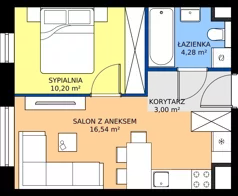 2 pokoje, mieszkanie 34,02 m², piętro 2, oferta nr A.2.3, Żywiecka Vita, Gdańsk, Wrzeszcz, Wrzeszcz Dolny, ul. Żywiecka 2C