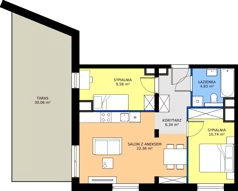 3 pokoje, mieszkanie 53,85 m², piętro 8, oferta nr A.8.5, Żywiecka Vita, Gdańsk, Wrzeszcz, Wrzeszcz Dolny, ul. Żywiecka 2C